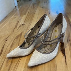 Boden Cream Polka Dot Heels